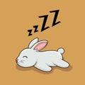 Lazy Rabbit Cartoon Sleeping Bunny Illustration