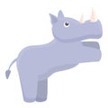 Lazy rhino icon, cartoon style Royalty Free Stock Photo