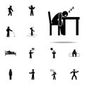lazy, sleeping icon. Negative Character icons universal set for web and mobile