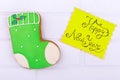 Lazy sweet New Year`s boot Royalty Free Stock Photo