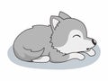 Lazy Wolf Cartoon Sleeping Animals Illustration