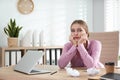 Lazy worker at desk in office Royalty Free Stock Photo