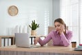 Lazy worker at desk in office Royalty Free Stock Photo