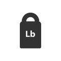 Lb, Lbs weight mass black simple flat icon Royalty Free Stock Photo