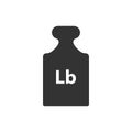 Lb, Lbs weight mass black simple flat icon