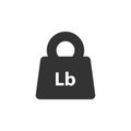 Lb, Lbs weight mass black simple flat icon