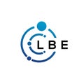 LBE letter technology logo design on white background. LBE creative initials letter IT logo concept. LBE letter design Royalty Free Stock Photo