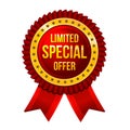 Lbel Limited Special Offer with ribbons Vector Royalty Free Stock Photo