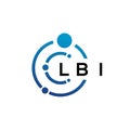 LBI letter technology logo design on white background. LBI creative initials letter IT logo concept. LBI letter design Royalty Free Stock Photo