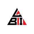 LBI triangle letter logo design with triangle shape. LBI triangle logo design monogram. LBI triangle vector logo template with red Royalty Free Stock Photo