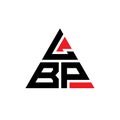 LBP triangle letter logo design with triangle shape. LBP triangle logo design monogram. LBP triangle vector logo template with red