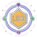 LBR Logo Shield Circle Design Concept Illustration Royalty Free Stock Photo