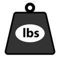 LBS weight icon, isolated on white, vector illustration