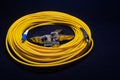 LC FC CONNECTOR YELLOW OFC PATCH CORD TELE COMMUNICATION Royalty Free Stock Photo