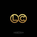 LC initial letter linked circle capital monogram logo modern template silver color version