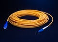 LC SC CONNECTOR YELLOW OFC PATCH CORD TELE COMMUNICATION Royalty Free Stock Photo