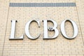 tor, canada - august 17, 2023: lcbo liquor control board of ontario logo sign letters writing text on side 214 p 17