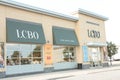 tor, canada - august 17, 2023: lcbo liquor control board of ontario store with logo sign letters writing text 217 p 17 h