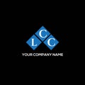 LCC letter logo design on BLACK background. LCC creative initials letter logo concept. LCC letter design Royalty Free Stock Photo