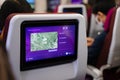 LCD display. Colorful flight maps on-screen inside passenger planes, a quick and convenient travel check is a fun and informative