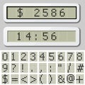 LCD display pixel font - number symbol characters