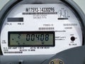 LCD display of smart grid power supply meter Royalty Free Stock Photo