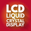 LCD - Liquid Crystal Display acronym, technology concept background