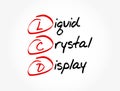 LCD - Liquid Crystal Display acronym, technology concept background