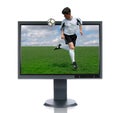 LCD Monitor and Back Kick Royalty Free Stock Photo