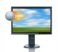 LCD Monitor and Glof Ball Royalty Free Stock Photo