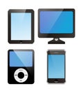 Lcd monitor, ipad, iphone,ipod vectors