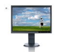 LCD Monitor and Soccer Royalty Free Stock Photo