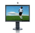 LCD Monitor and Soccer Player Royalty Free Stock Photo