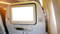 LCD rear seat on the plane Royalty Free Stock Photo