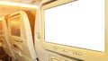 LCD rear seat on the plane Royalty Free Stock Photo