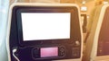 LCD rear seat on the plane Royalty Free Stock Photo