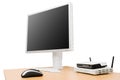 LCD screen on desk Royalty Free Stock Photo