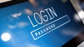 LCD Screen Displaying Login Password Field, Close-up Macro Royalty Free Stock Photo