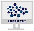 Lcd screen online privacy concept