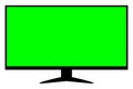 Lcd tv green screen for display mock-up, tv lcd wide with green screen isolated on white, blank screen display flat television Royalty Free Stock Photo