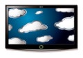 LCD TV hang clouds Royalty Free Stock Photo