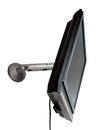 LCD TV/monitor mounted on a wall Royalty Free Stock Photo