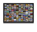 LCD TV panels as Video wall with colorful images Royalty Free Stock Photo