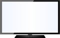 Lcd-tv-screen-isolated-white-background-vector-flat-black-television-panel-glass-border-realistic-blank-led-smart Royalty Free Stock Photo