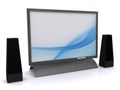 LCD tv and speakers