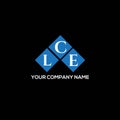 LCE letter logo design on BLACK background. LCE creative initials letter logo concept. LCE letter design Royalty Free Stock Photo