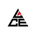 LCE triangle letter logo design with triangle shape. LCE triangle logo design monogram. LCE triangle vector logo template with red Royalty Free Stock Photo