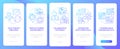 LCMS characteristics blue gradient onboarding mobile app screen