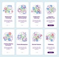 LCMS and CMS features onboarding mobile app screen set