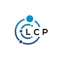 LCP letter technology logo design on white background. LCP creative initials letter IT logo concept. LCP letter design Royalty Free Stock Photo